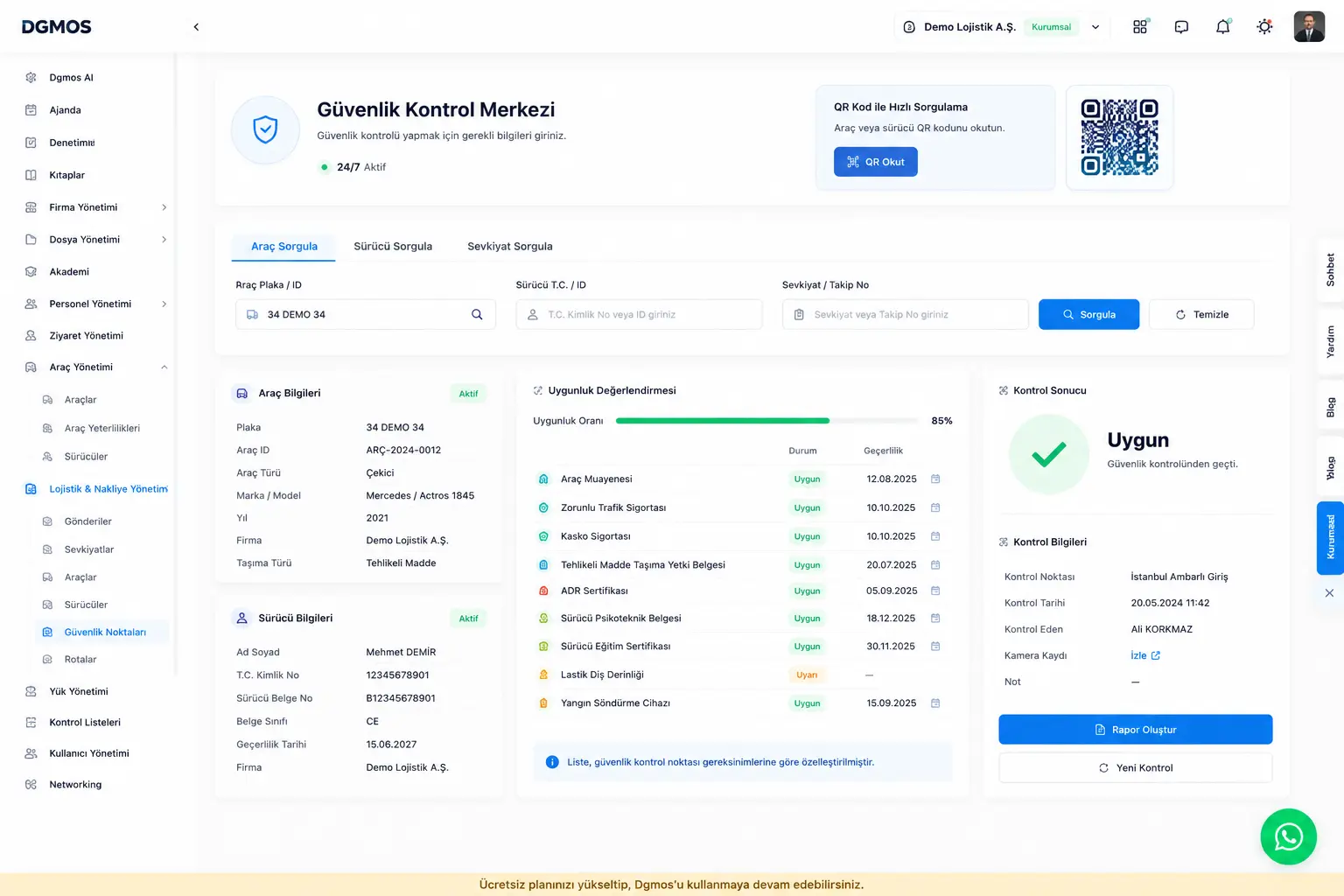 DGMOS Security Checkpoint Management Dashboard